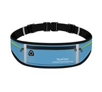 SooGree Slim Running Belt Sport Fanny Pack for Women Men,Reflective Waist Pack Runner Pouch Belt, Zipper Waterproof Running Phone Holder Jogging Pouch for Phone Money, GSP8806 Blue, Sport