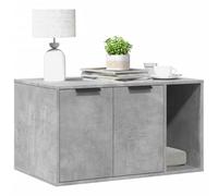 SooIarix Cat Litter Tray Concrete Grey Made of Wood Material 80 x 50 x 45 cm with Two Entrances, Versatile as a Cat House, Side Table or Storage Furniture for Quiet Retreat and Stylish