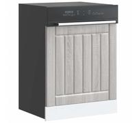 SooIarix Lucca Dishwasher Panel, Sonoma Grey Wood-Derived Material, 60 x 1.5 x 67 cm, Durable Kitchen Furniture for Integrated Dishwashers, Moisture Resistant