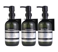 SOOKDEO Bathroom Dispenser Refillable Bottles for Shampoo Conditioner Hand Dish Soap Lotion Oil Shower Soap with Pump & Waterproof Label, 500ml, 3 Pack (Jade, With Wall Mout)