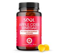 SOOL Apple Cider Vinegar Gummies for Weight Loss with Lactospore Probiotics, 60pcs I Chewable Metabolism Support Gummies with Vitamin B6, B12 & Chromium I Sugar-Free I Weight Loss Gummies Supplement