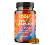 SOOL CBD Capsules 750mg, 30pcs, 25mg per Soft Gel, Broad Spectrum Oil