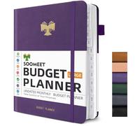 Soomeet Budget Planner with Monthly Tabs,Large Size, Budgeting Journal and Budget Book to Control Your Money, Hardcover (Purple)