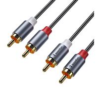 SOOMFON Phono to Phono RCA Cables 2RCA Male to 2RCA Male Stereo Audio Cable Red and White Leads HiFi Sound 24K Gold Plated Connector Copper Core Compatible with Amplifier DVD Player Speaker