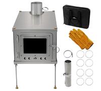 Soomloom Foldable Titanium Wood Burning Stove Wintour ULtai 0.5mm Lightweight Compact Durable Portable Foldable Outdoor Camping Hiking Bushcraft Heating Wood Stove