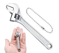 Soomuct 1PCS 5-Inch Small Adjustable Spanner, Mini Adjustable Spanner, with 10cm Metal Chain, Maximum Opening 13mm, Mechanical Automotive Bicycle Plumbing Basin Manual Repair Tool (108mm).