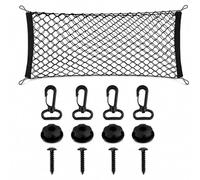 Soomuct 1PCS Cargo Net Set, Cargo Net for Car, with 4 Hooks, 4 Screws and 4 Clips, Highly Elastic Nylon General-Purpose CargoNet, Suitable for Cars, Vans, Motorcycles and Boats (110x40cm).
