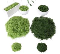 Soomuct 200g Artificial Moss, Moss for Wreath Making, for Plant Garden Lawn Crafts Decoration Landscaping Model Making (Dark Green + Apple Green)
