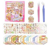Soomuct 22PCS DIY 3D Sticker Scene Book StickersTherapy for Adults, Sticker Book, with 2PCS Tweezers, House Stickers for Children and Adults, Featuring Scenes of Amusement Parks, Restaurants, Librarie