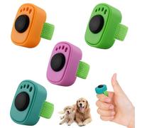Soomuct 4PCS Clicker Set for Dog Training, Dog Clicker, Pet Training Clickers, Suitable for Cats and Dogs. (Orange/Pink/Emerald Green/Teal).