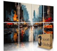 Soon Global 8-Pack Acoustic Panels, Soundproof Wall Panels, 48 X 32 Inches Sound Absorbing Panels, Decorative Acoustical Wall Panels, Acoustic Treatment for Recording Studio, Urban Pulse