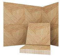 Soon Global Acoustic Wall Panels, 6 Pieces, 24 x 24 Inch, Art Acoustic Panels, Decorative Acoustic Panels, Acoustic Wall Panels, Sound Absorbing Wall Art, Wood Spiral