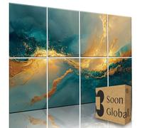 Soon Global Acoustical Wall Panels, 48 X 32 Inches Art Acoustic Panels, Decorative Acoustic Panels, Acoustic Wall Panels, Sound Absorbing Wall Art, Oceanic Gleam