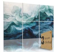 Soon Global Acoustical Wall Panels, 72 X 48 Inches Art Acoustic Panels, Decorative Acoustic Panels, Acoustic Wall Panels, Sound Absorbing Wall Art, Aqua Dreams