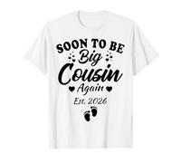Soon To Be Big Cousin Again 2026 Baby Announcement T-Shirt