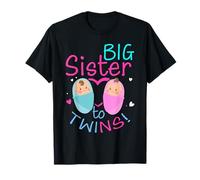 Soon To Be Big Sister to Twins Baby Boy Girl 2025 Reveal T-Shirt