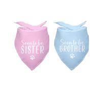 Soon to Be Brother Sister Pet Dog Bandanas Triangle Scarf Bandanas Bibs Birthday Party Props Gender Revealing Photo Props Accessories for Pet Dog Lovers Gifts Pack of 2