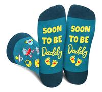 SOON TO BE DADDY Socks for Dad Men - Funny Novelty First Fathers Day Birthday Gifts for Him Step Dad from Daughter Son - Fun Funky Happy Valentines Mexican Socks Gift Ideas Christmas Stocking Fillers