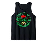 Soon to Be Merry'd Bride Engaged Matching Couples Christmas Tank Top