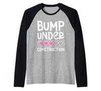 Soon to be Mom Bump Under Construction Funny Mothers Raglan Baseball Tee