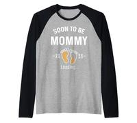 Soon to Be Mommy Est 2026 Loading First Time Mom Raglan Baseball Tee