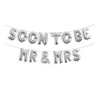 SOON TO BE MR & MRS Balloons Banner Multicolor Wedding Party Decorations Sign (SOON TO BE Silver)