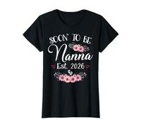 Soon to Be Nanna Est 2026 First Time Mom Mother's Floral T-Shirt