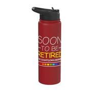 Soon to Be Retired The Countdown Begins Retirement Funny Stainless Steel Insulated Water Bottle