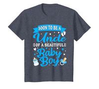 Soon to Be Uncle its a Boy, Boy Gender Reveal, New Uncle T-Shirt, Youth, Heather Blue, 4T