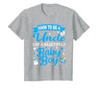 Soon to Be Uncle its a Boy, Boy Gender Reveal, New Uncle T-Shirt, Youth, Heather Grey, X-Small