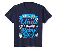 Soon to Be Uncle its a Boy, Boy Gender Reveal, New Uncle T-Shirt, Youth, Navy Blue, Small