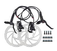 soonbuy Hydraulic Brake Set Kits, Electric Bicycle Double-piston Disc Brake, Power Cut Off Electric Bike Brake, Aluminum Alloy Power Off Oil Disc Brake 1 pair Oil brake+160mm disc x2