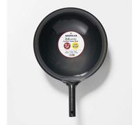 SOONEAR KOTE2 Carbon Steel Wok Light Weight Gas Fire Round Bottom Carbon Steel Handle No Rivets Size L 14 1/4" [Made in Japan]