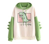 SoonerQuicker Hoodies for Teens Girls Cute Dinosaur Print Sweatshirt Women Hoodie Womens Long Sleeve Tops Pullover Casual Fashion Green