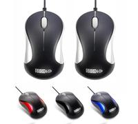 SOONGO Computer Mouse 2 Pack Mini USB Mice for Office and Home Use Fits computer laptop desktop Windows 7/8/10/XP/11 Vista and Mac silver