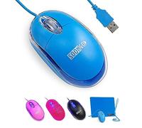 SOONGO Kinder Maus Mini USB Maus, Ergonomische Optische Computermaus, 1600 DPI, 1.5m Kabel, Kompatibel mit PC Laptop Desktop Windows 7/8/10/XP/Vista & Mac, Blau