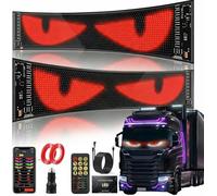 SOONHUA 2PCS Devil Eyes Light for Car, 23.6inx4.73in LED Display, Programmable, Personalised Eye Light Signs with Remote/Bluetooth App Control, DIY, Text, Pattern, Animations