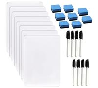 SOONHUA 8 Pack Double-Sided A4 Dry Erase Whiteboard Set - Portable Mini Lapboards with Pens & Erasers, Reusable Writing & Drawing Boards for Kids, School, Home & Office Learning