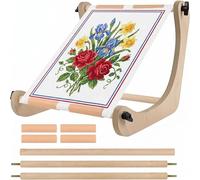 SOONHUA Adjustable Embroidery Stand, Wooden Cross Stitch Hoop Holder