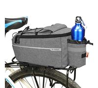 SOONHUA Bike Rack Bag Rear Rack Pannier 10L Waterproof Storage Bag | Waterproof rear rack bag with 10L capacity, bottle holder, ideal for cycling touring, commuting and outdoor travel