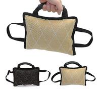 SOONHUA Pet Dog Bite Tug Toys Puppy Bite Pillow with 3 Handles,Dog Training Tug Toy Dog Bite Pillow for Young Dogs Training Playing