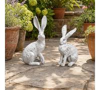 SOONHUA Vintage Long Eared Rabbit Garden Statue