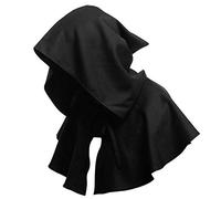 SOONHUA Vintage Medieval Cowl Hat Unisex Medieval Cowl Hooded Cloak Halloween Poncho Cosplay Costume for Men Women