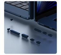 Soonjet 9Pcs Anti Dust Dirt Plug Cups Set for MacBook Air 13.6/15 inch M3 M2, MacBook Pro 14/16 inch M3 M2 M1 Pro/Max, MacBook Pro/Air 13'' 2016-2022 Accessory Silicone Anti Dirt Cover - Midnight
