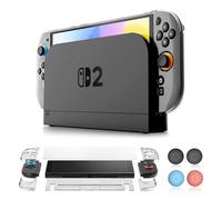 SOONORY Compatible with Nintendo Switch 2 Screen Protector Case, Real Switch 2 Dockable Test Hard PC Case for Console and Joy-Con 2 Controller, Split-Design, Precise Cutout, Clear