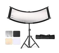 Soonpho Clamshell Light Reflector U Shape U Form Diffuser Kit 110x50cm Large Curved Light Reflector with Carrying Bag,U Shape Curved Reflectors,Black/White/Gold/Silver(Includes Bracket)