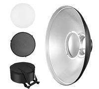 Soonpho Metal Beauty Dish 30 cm/12 inch Bowens Mount Reflector with Black Honeycomb Grid,Silver Diffuser and Storage Bag,Photo Studio Strobe Flash Reflector Compatible with NEEWER Godox SK400 SL150