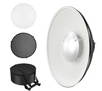 Soonpho Metal Beauty Dish 42 cm/16.5 inch Bowens Mount Reflector with Black Honeycomb Grid,White Diffuser and Storage Bag,Photo Studio Strobe Flash Reflector Compatible with NEEWER Godox SK400 SL150