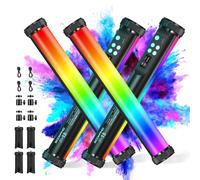 Soonpho Pack of 4 P13 RGB LED Video Light Stick Handheld Tube Lights Tube Video Light with Tripod Charger Full Colour 12 Light Effects 3200 K ~ 8500 K Photography Lighting for TikTok, Streaming,