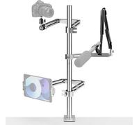 Soonpho SP-T11 Overhead Tripod Camera Table Tripod Webcam Holder Table Overhead Tripod with 3-Piece Flexible Arm Mobile Phone Holder, Tablet Clip, Microphone Stand and Ball Head for Live (Kit A)